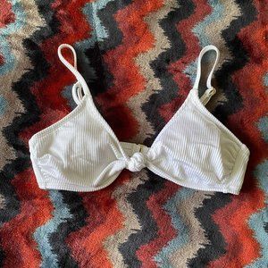 Ribbed Knot-Tie Swim Top